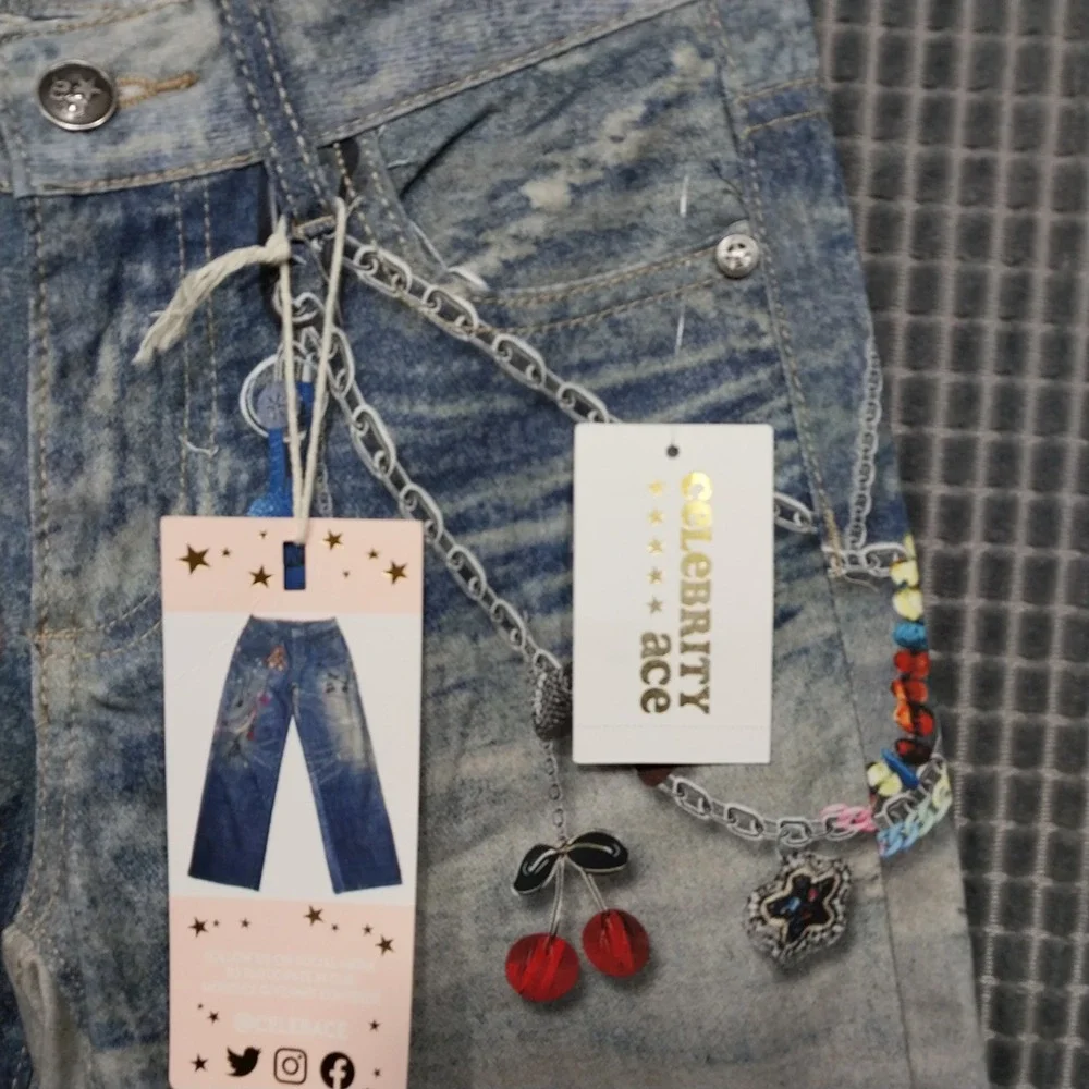 Celebrity Ace Kids Jeans 90s Charms Acid Wash 14 Blue